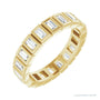 Sapphire Row Natural Diamond Baguette Bezel Band - 14K Yellow Gold, 3 × 1.75 mm, 8