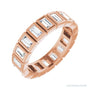 Sapphire Row Natural Diamond Baguette Bezel Band - 14K Rose Gold, 3.5 × 2 mm, 7