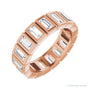 Sapphire Row Natural Diamond Baguette Bezel Band - 14K Rose Gold, 4 × 2 mm, 5.5
