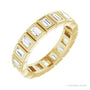 Sapphire Row Natural Diamond Baguette Bezel Band - 14K Yellow Gold, 3 × 2 mm, 7