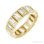 Sapphire Row Natural Diamond Baguette Bezel Band - 14K Yellow Gold, 4 × 2 mm, 4