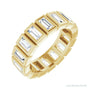 Sapphire Row Natural Diamond Baguette Bezel Band - 14K Yellow Gold, 4 × 2 mm, 5