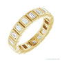 Sapphire Row Natural Diamond Baguette Bezel Band - 14K Yellow Gold, 2.5 × 1.5 mm, 4.5