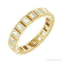 Sapphire Row Natural Diamond Baguette Bezel Band - 14K Yellow Gold, 2.5 × 1.5 mm, 7.5