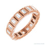 Sapphire Row Natural Diamond Baguette Bezel Band - 14K Rose Gold, 2.5 × 1.5 mm, 4