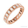 Sapphire Row Natural Diamond Baguette Bezel Band - 14K Rose Gold, 2.5 × 1.5 mm, 7