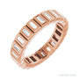Sapphire Row Natural Diamond Baguette Bezel Band - 14K Rose Gold, 2.5 × 1 mm, 4.5