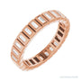 Sapphire Row Natural Diamond Baguette Bezel Band - 14K Rose Gold, 2.5 × 1 mm, 7.5