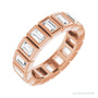 Sapphire Row Natural Diamond Baguette Bezel Band - 14K Rose Gold, 3.5 × 2 mm, 4.5