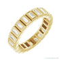 Sapphire Row Natural Diamond Baguette Bezel Band - 14K Yellow Gold, 2.5 × 1 mm, 4