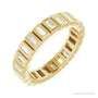 Sapphire Row Natural Diamond Baguette Bezel Band - 14K Yellow Gold, 2.5 × 1 mm, 5