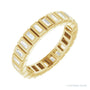 Sapphire Row Natural Diamond Baguette Bezel Band - 14K Yellow Gold, 2.5 × 1 mm, 6