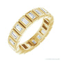 Sapphire Row Natural Diamond Baguette Bezel Band - 14K Yellow Gold, 3 × 1.5 mm, 5