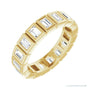 Sapphire Row Natural Diamond Baguette Bezel Band - 14K Yellow Gold, 3 × 2 mm, 5.5