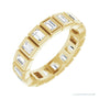 Sapphire Row Natural Diamond Baguette Bezel Band - 14K Yellow Gold, 3 × 2 mm, 6.5