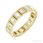 Sapphire Row Natural Diamond Baguette Bezel Band - 14K Yellow Gold, 3 × 2 mm, 7.5