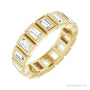Sapphire Row Natural Diamond Baguette Bezel Band - 14K Yellow Gold, 3.5 × 2 mm, 5