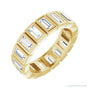 Sapphire Row Natural Diamond Baguette Bezel Band - 14K Yellow Gold, 4 × 2 mm, 5.5