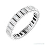 Sapphire Row Natural Diamond Baguette Bezel Band - 14K White Gold, 2.5 × 1 mm, 8