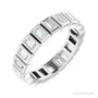 Sapphire Row Natural Diamond Baguette Bezel Band - 14K White Gold, 3 × 1.5 mm, 6