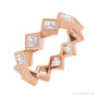 Sapphire Row Lab-Grown Diamond Princess-Cut Bezel Band - 14K Rose Gold, 2.5 × 2.5 mm, 5.5