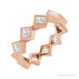 Sapphire Row Lab-Grown Diamond Princess-Cut Bezel Band - 14K Rose Gold, 2.5 × 2.5 mm, 6.5