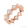 Sapphire Row Lab-Grown Diamond Princess-Cut Bezel Band - 14K Rose Gold, 2.75 × 2.75 mm, 6