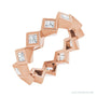 Sapphire Row Lab-Grown Diamond Princess-Cut Bezel Band - 14K Rose Gold, 2 × 2 mm, 4.5