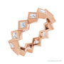 Sapphire Row Lab-Grown Diamond Princess-Cut Bezel Band - 14K Rose Gold, 2 × 2 mm, 5.5