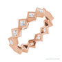 Sapphire Row Lab-Grown Diamond Princess-Cut Bezel Band - 14K Rose Gold, 2 × 2 mm, 7.5