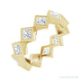 Sapphire Row Lab-Grown Diamond Princess-Cut Bezel Band - 14K Yellow Gold, 3 × 3 mm, 7