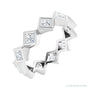 Sapphire Row Lab-Grown Diamond Princess-Cut Bezel Band - 14K White Gold, 2.5 × 2.5 mm, 6.5