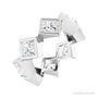 Sapphire Row Lab-Grown Diamond Princess-Cut Bezel Band - 14K White Gold, 4 × 4 mm, 4.5