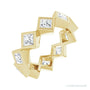 Sapphire Row Lab-Grown Diamond Princess-Cut Bezel Band - 14K Yellow Gold, 3.25 × 3.25 mm, 6.5