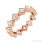 Sapphire Row Lab-Grown Diamond Princess-Cut Bezel Band - 14K Rose Gold, 2.25 × 2.25 mm, 7.5