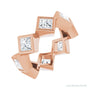 Sapphire Row Lab-Grown Diamond Princess-Cut Bezel Band - 14K Rose Gold, 3.5 × 3.5 mm, 4