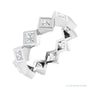 Sapphire Row Lab-Grown Diamond Princess-Cut Bezel Band - 14K White Gold, 2.25 × 2.25 mm, 4.5