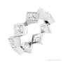 Sapphire Row Lab-Grown Diamond Princess-Cut Bezel Band - 14K White Gold, 3.75 × 3.75 mm, 7.5