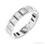 Sapphire Row Lab-Grown Diamond Baguette Bezel Band - 14K White Gold, 3 × 1.75 mm, 6.5