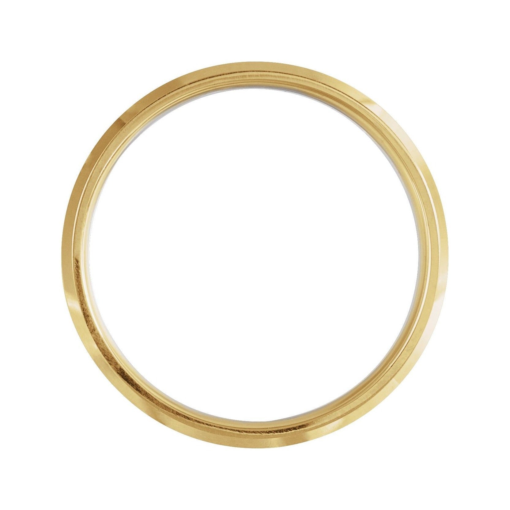 Sapphire Row Gold Beveled Stepped-Edge Comfort-Fit Band - 14K Yellow & White Gold, 6 mm (view 2)