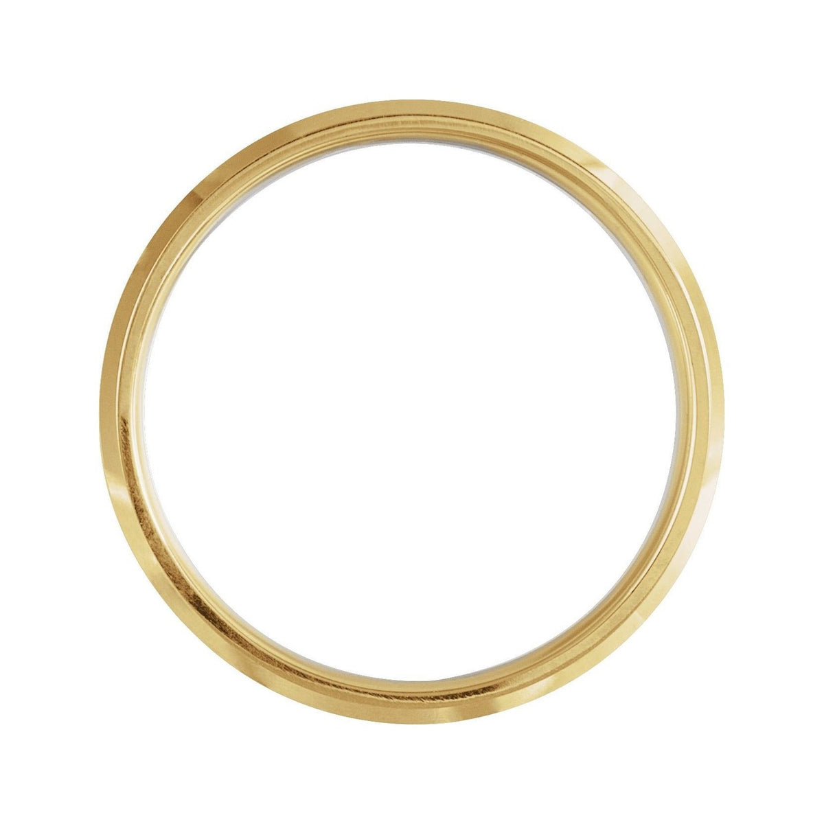 Sapphire Row Gold Beveled Stepped-Edge Comfort-Fit Band - 14K Yellow & White Gold, 6 mm (view 2)