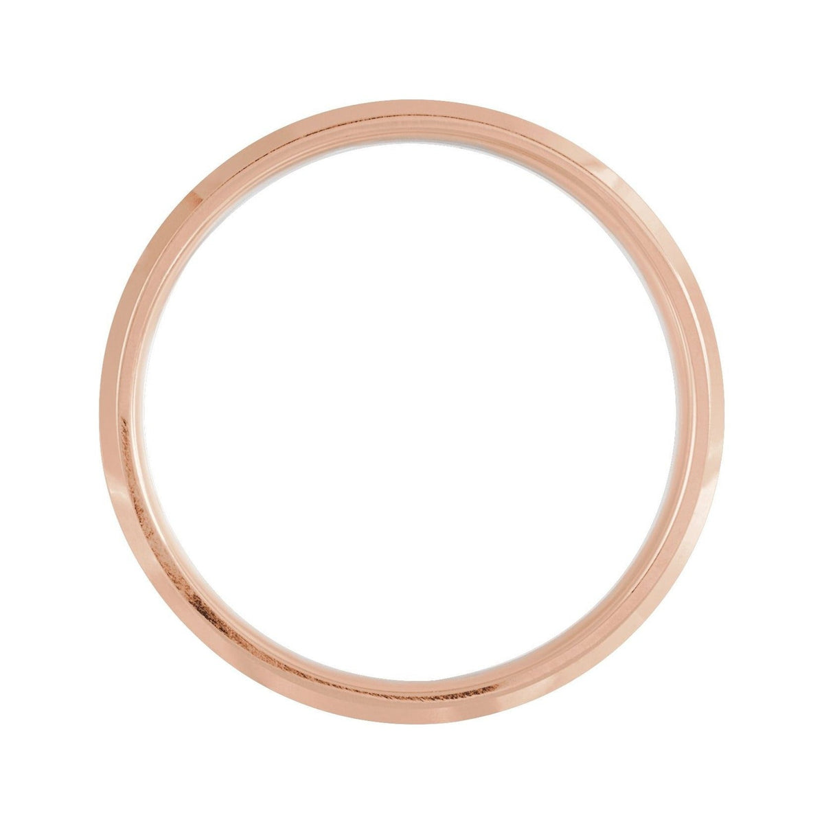 Sapphire Row Gold Beveled Stepped-Edge Comfort-Fit Band - 14K Rose & White Gold, 6 mm (view 2)