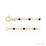 Sapphire Row Gold Enamel Bead Chain Anklet - Black (view 2)