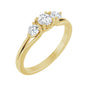 Sapphire Row Natural Round Diamond Hidden-Detail Three-Stone Engagement Ring - 14K Yellow Gold, 1/2 ctw
