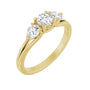 Sapphire Row Natural Round Diamond Hidden-Detail Three-Stone Engagement Ring - 14K Yellow Gold, 3/4 ctw
