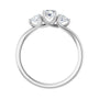 Sapphire Row Natural Round Diamond Hidden-Detail Three-Stone Engagement Ring - 14K White Gold, 3/4 ctw (view 2)