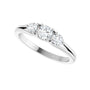 Sapphire Row Natural Round Diamond Hidden-Detail Three-Stone Engagement Ring - Platinum, 1/2 ctw (view 5)