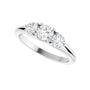 Sapphire Row Natural Round Diamond Hidden-Detail Three-Stone Engagement Ring - Platinum, 3/4 ctw (view 5)