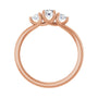 Sapphire Row Natural Round Diamond Hidden-Detail Three-Stone Engagement Ring - 14K Rose Gold, 1/2 ctw (view 2)