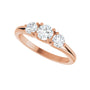 Sapphire Row Natural Round Diamond Hidden-Detail Three-Stone Engagement Ring - 14K Rose Gold, 3/4 ctw (view 5)